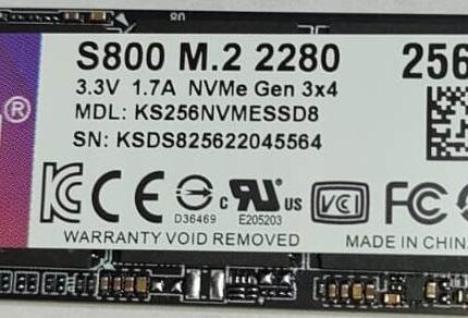 256GB NVMe M.2 2280 SSD