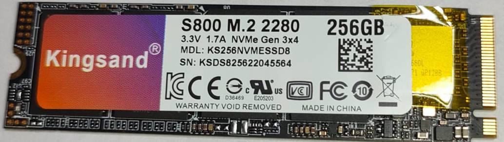 256GB NVMe M.2 2280 SSD